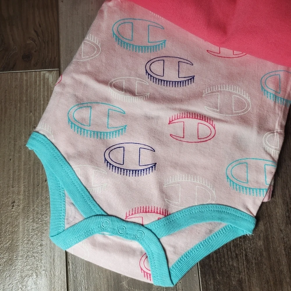 NWT Champion 6M Baby Girl 5pc Set Aruba Blue 5 Pack Matching Bundle
